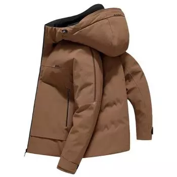 Зимняя новая средняя и длинная утепленная утепленная куртка для мужчин с капюшоном для активного отдыха M