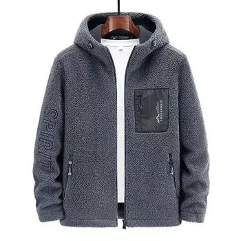 Зимняя новая свободная куртка-свитер из бархата Тедди для мужчин среднего и молодого возраста с воротником-стойкой, утолщенная куртка M