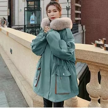 Зимняя новая свободная стеганая куртка Parker с мягкой подкладкой для женщин S хаки