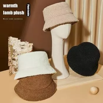 Зимняя новая тенденция, имитация плюшевой овчины, рыболовная шляпа для мужчин и женщин, корейская версия, для путешествий на открытом воздухе, походов, теплая шляпа-ведро 56-61cm adjustable