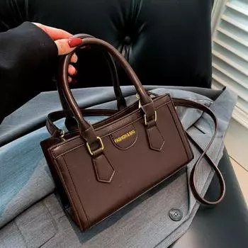 Зимняя новая текстурная сумка-тоут с перекрестными границами, сумка на одно плечо с узором, сумка через плечо в стиле ретро с буквенным принтом для женщин