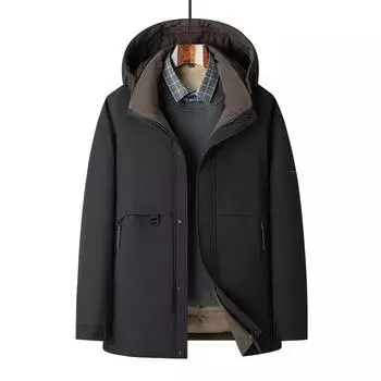 Зимняя новая утепленная куртка для молодежи и среднего возраста с капюшоном, защищающая от холода, для мужчин, пуховик M