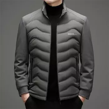 Зимняя новая утолщенная куртка-пуховик мужская утиная пуховая, морозостойкая, повседневная, с воротником-стойкой M