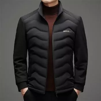 Зимняя новая утолщенная куртка-пуховик мужская утиная пуховая, морозостойкая, повседневная, с воротником-стойкой M