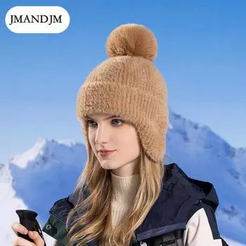 Зимняя новая вязаная шапка для защиты ушей корейская версия универсальная шерстяная шапка плюшевая морозостойкая теплая шапка-шарф женская прилив чёрный