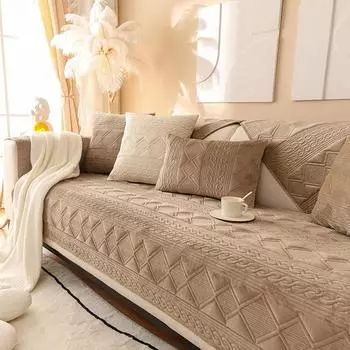 Зимняя новая вышитая плюшевая подушка, голландская бархатная диванная подушка, современная простая утолщенная нескользящая диванная подушка, полотенце 70x70