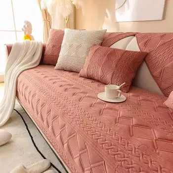 Зимняя новая вышитая плюшевая подушка, голландская бархатная диванная подушка, современная простая утолщенная нескользящая диванная подушка, полотенце 70x70