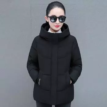 Зимняя новая женская хлопковая утепленная куртка с капюшоном, короткая, высокого качества, в иностранном стиле, теплая, утолщенная куртка с хлопковой подкладкой, прилив M бордовый