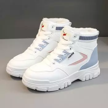 Зимняя новая женская обувь с добавлением флиса для тепла и увеличения роста. Спортивная обувь для отдыха. Женские кроссовки. 35 чёрный