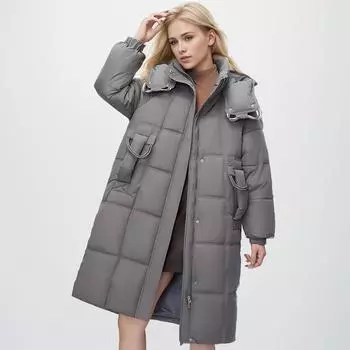 Зимняя новая женская одежда на хлопковой подкладке женская свободная куртка длиной до колена на хлопковой подкладке - куртка-пуховик M чёрный