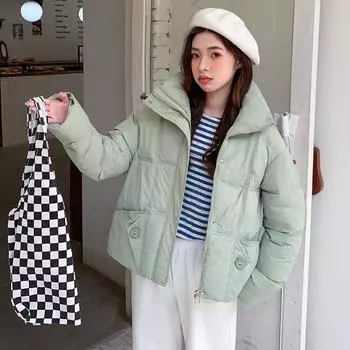 Зимняя новая женская одежда на хлопковой подкладке 2024 года, одежда на хлопковой подкладке, куртки на хлопковой подкладке, новые утолщенные куртки на хлопковой подкладке M чёрный