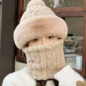 Зимняя новая женская теплая велосипедная ветрозащитная маска утепленная защита шеи шарф интегрированная сумка голова one size fits all хаки