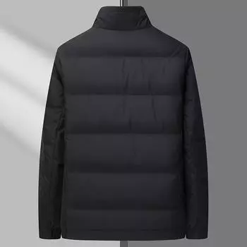 Зимняя новинка для мужчин и молодежи, короткая модная куртка-пуховик с воротником-стойкой, защищающая от холода M бежевый