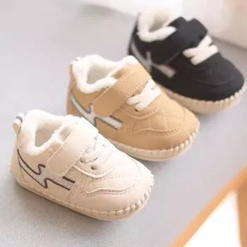 Зимняя обувь для мальчиков и девочек в возрасте от одного года. Мягкая подошва. Обувь для младенцев и маленьких детей от 6 до 12 месяцев. Теплая хлопковая обувь. Осенняя обувь. 14