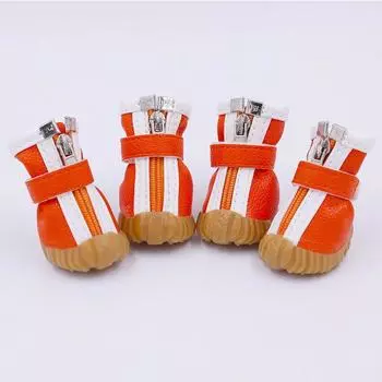 Зимняя обувь для собак для маленьких собак, теплая обувь для чихуахуа, плюшевые сапоги, йоркские носки, четыре сезона, товары для домашних животных Size 1 оранжевый
