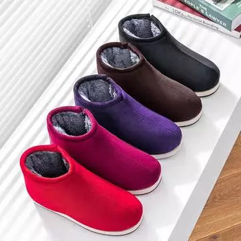 Зимняя обувь из хлопка hmade, зимняя износостойкая теплая обувь, на толстой подошве, старая хлопковая домашняя нескользящая обувь для дома, обувь из хлопка для пожилых людей среднего возраста 35 чёрный