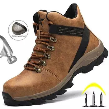 Зимняя обувь. Мужские рабочие защитные ботинки. Модная защитная обувь. Мужские небьющиеся неразрушимые ботинки. Мужские рабочие ботинки со стальным носком. 37