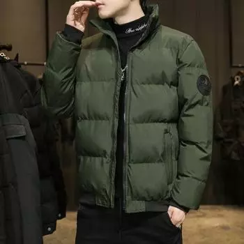 Зимняя одежда больших размеров с хлопковой подкладкой, мужская новая тенденция, корейская версия воротника-стойки, утолщенная теплая хлопковая одежда M
