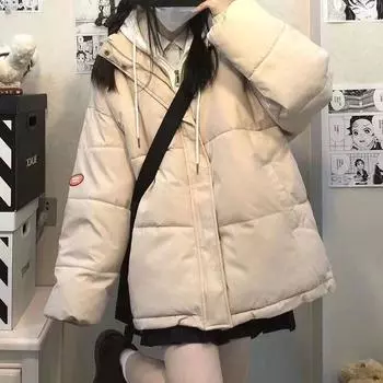 зимняя одежда для девочек с пуховой подкладкой 13 ученицы младших классов средней школы 14 девочки 15 утолщенная одежда с подкладкой 16 куртки с подкладкой из хлеба S (recommended 70-42.5kg)