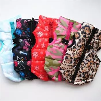 Зимняя одежда для домашних животных, стеганая куртка для щенков, пряжка Traction, плюшевый мишка XS