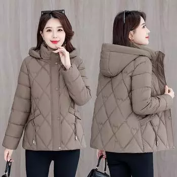 Зимняя одежда для мам, чтобы согреться, новые короткие утолщенные и тонкие вещи в зарубежном стиле, куртки и пиджаки. XL озеро синий