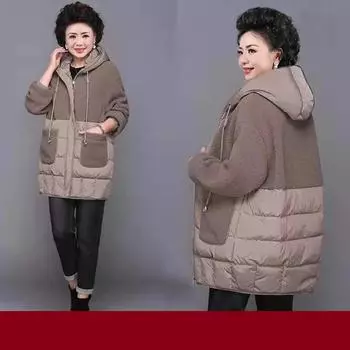 Зимняя одежда для мамы средней длины, утолщенная и на бархатной подкладке, в западном стиле, стеганая куртка, пуховик, женская стеганая куртка S