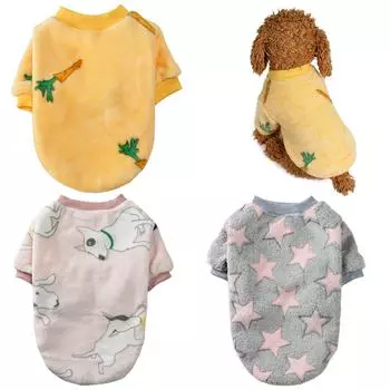 Зимняя одежда для собак, мягкая куртка с мультяшным принтом, одежда для маленьких и средних собак, удобное пальто для щенков и кошек, свитер, жилет для чихуахуа, мопса, одежда S