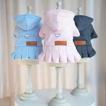 Зимняя одежда для собак Принцесса Кошка Платье Пальто для маленькой собаки Тедди Куртка для домашних животных с отверстием для поводка Ropa Para Perro XS