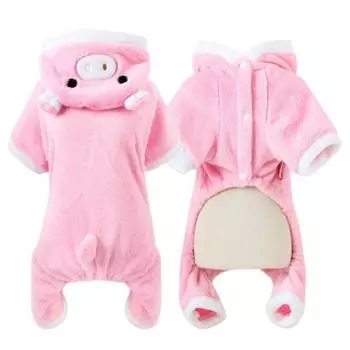 Зимняя одежда для собак, теплая флисовая толстовка с капюшоном для собак, пижама для собак маленьких и средних пород, кошек, йоркширских чихуахуа, французских бульдогов XS розовый