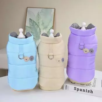 Зимняя одежда для собак, теплая куртка для щенков, пальто для маленьких и средних собак, кошек, жилет с D-образным кольцом, костюмы для чихуахуа и французского бульдога S хаки