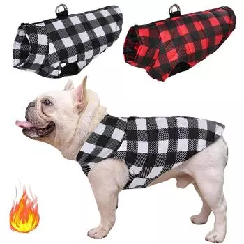 Зимняя одежда для собак, теплое, мягкое, водонепроницаемое пальто для домашних животных, куртка для французского бульдога, чихуахуа, щенка, куртка для холодной погоды, костюм для маленьких и средних собак, кошек S красный