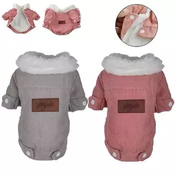 Зимняя одежда для собак Толстая куртка для домашних животных для маленьких средних собак Мягкое флисовое пальто для щенков и кошек Одежда Вельветовый жилет для чихуахуа йоркширского мопса Одежда XS