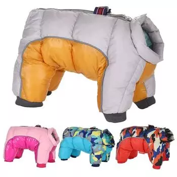 Комбинезон зимний для мелких средних собак водонепроницаемая утепленная 10