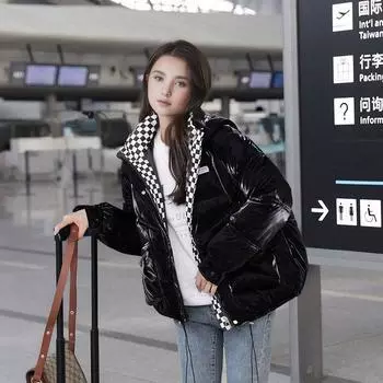 Зимняя одежда для женщин, несмываемая, глянцевая, модная, свободная куртка, куртка, ощущение, одежда M белый