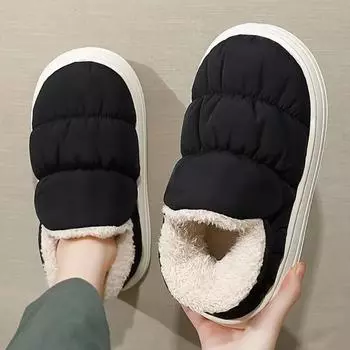 Зимняя одежда, домашние тапочки из хлопка, домашняя обувь с толстой подошвой, нескользящая, пушистая, теплая, хлопковая обувь, сумка и обувь для родов белый