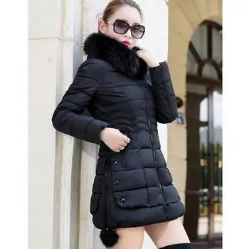 Зимняя одежда с хлопковой подкладкой, длинное пуховое пальто с капюшоном для ремонта тела, женская стеганая куртка, утолщенное пальто XS красный