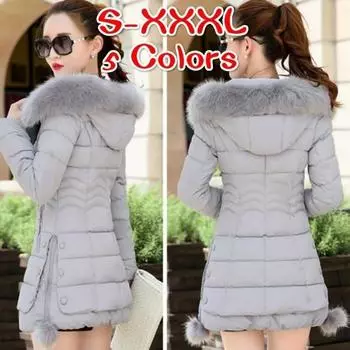 Зимняя одежда с хлопковой подкладкой, длинное пуховое пальто с капюшоном для ремонта тела, женская стеганая куртка, утолщенное пальто XS красный