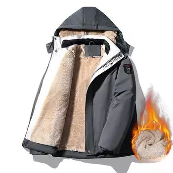 Зимняя одежда с хлопковой подкладкой Мужские куртки Осень и зима Большие размеры Утолщенные и набивные куртки с хлопковой подкладкой Зимняя одежда с хлопковой подкладкой L чёрный