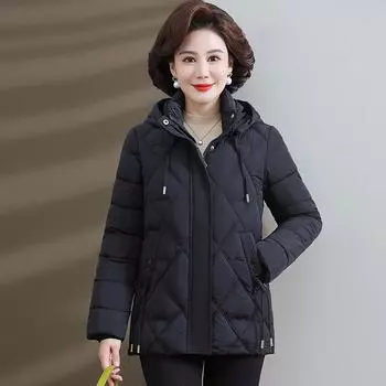 Зимняя одежда с пуховой подкладкой из хлопка для людей среднего и пожилого возраста, термоодежда с подкладкой из хлопка, женские зимние куртки с подкладкой из хлопка XL бордовый