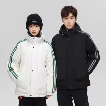 Зимняя одежда Утолщенный теплый белый утиный пух Повседневный тренд Молодежное зимнее пальто M