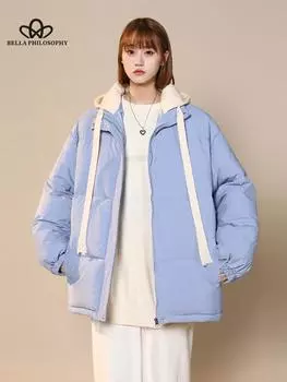 Зимняя однотонная женская модная хлопковая куртка с длинными рукавами, женская зимняя модная куртка, женская одежда S белый
