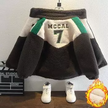 Зимняя осенняя детская одежда для мальчиков бархатная куртка одежда для подростков зимняя куртка детская мальчик тяжелое стеганое пальто 170cm чёрный