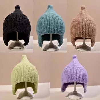 Зимняя Осенняя Детская Теплая Вязаная Шапка Ветрозащитная Шапка