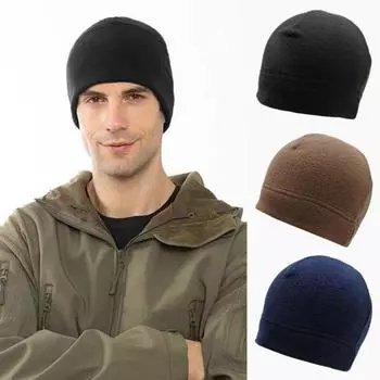 Зимняя осенняя шапка унисекс, высокая эластичность, однотонная, эластичная, противоскользящая, стандартная посадка, мягкая, теплая, ветрозащитная, флисовая шапка в стиле хип-хоп, уличная велосипедная кепка кофейный