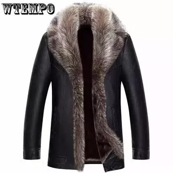 Зимняя овчинная шуба мужская меховая как одна меховая мужская короткая куртка утепленная и утолщенная кожаная куртка S