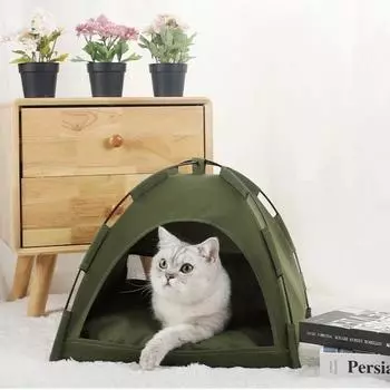 Зимняя палатка для питомца, кровать, товары для кошек, аксессуары, теплые подушки, мебель, диван, корзина, кровати, раскладушка, палатки для котят, товары для кошек S