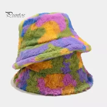 Зимняя панама унисекс контрастного цвета, толстый плюш с плоским верхом, сохраняющий тепло, складная, уличная, рыболовная шляпа, головной убор для путешествий и шопинга A