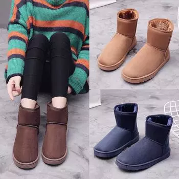 Зимняя пара больших размеров, модная, легкая и теплая, с флисом, высокие хлопковые ботинки, зимние ботинки, обувь для пожилых людей 35-47 35 чёрный