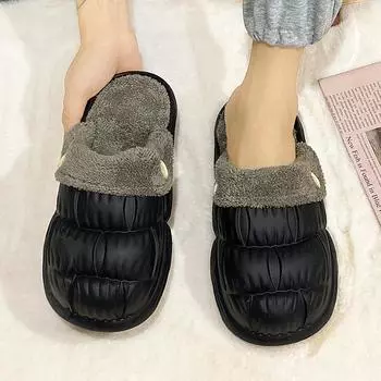 Зимняя пара, легкие, большого размера, толстая подошва с плюшевой изоляцией, хлопковая швабра, ленивые туфли, повседневная мода, хлопковая швабра, 36-45 36 белый