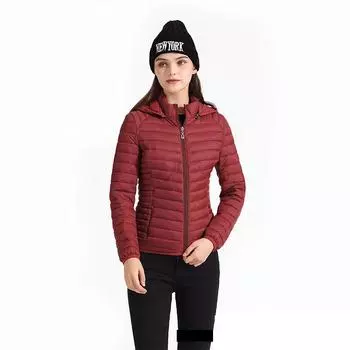 Зимняя парка, сверхлегкая стеганая куртка-пуховик, женское пальто с капюшоном, теплая легкая верхняя одежда с капюшоном и сумкой для хранения S чёрный